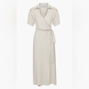 Nazliceren Agon Wrap Dress Size Medium Neutral Stripes